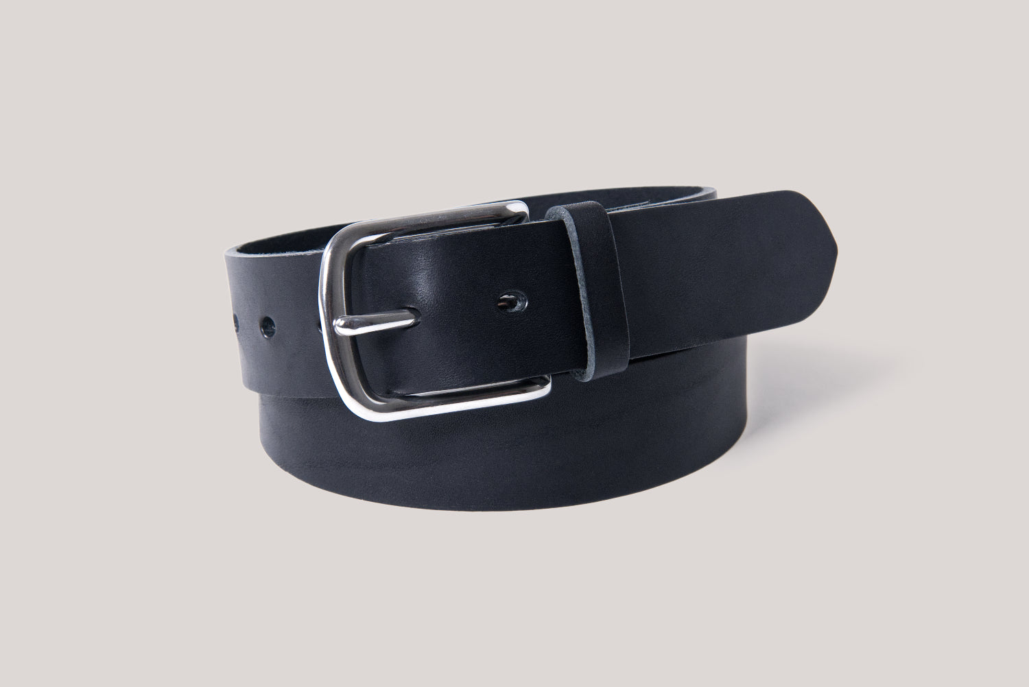 1.5 Inch Wide Black Leather Belt